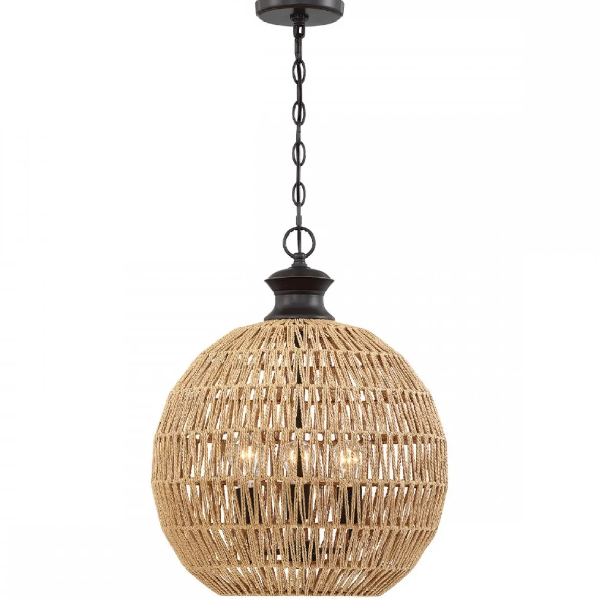 Elstead Lighting Casablanca Pendelleuchte 3-flammig Bronze Natur
