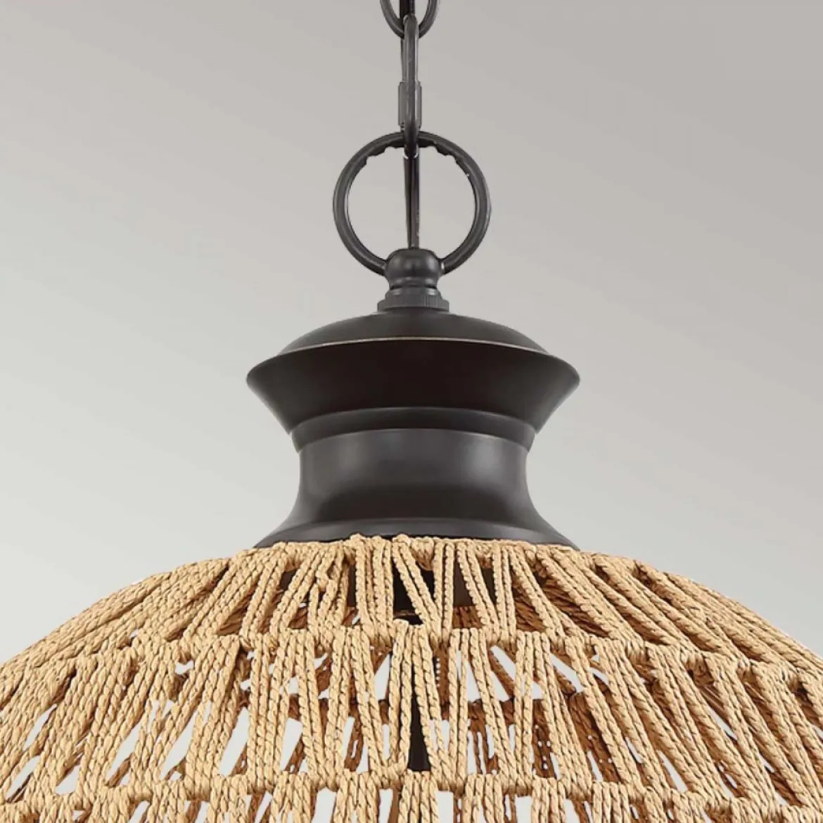 Elstead Lighting Casablanca Pendelleuchte 3-flammig Bronze Natur
