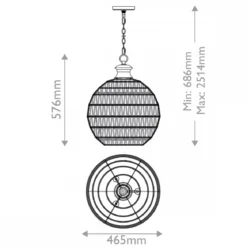 Elstead Lighting Casablanca Pendelleuchte 3-flammig Bronze Natur
