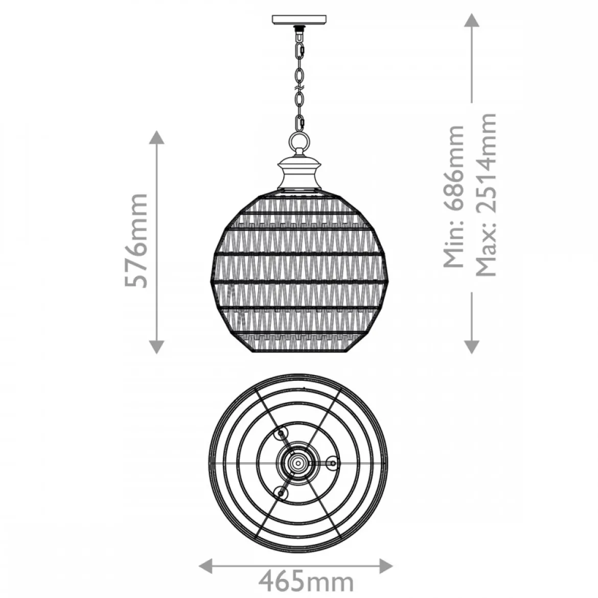 Elstead Lighting Casablanca Pendelleuchte 3-flammig Bronze Natur