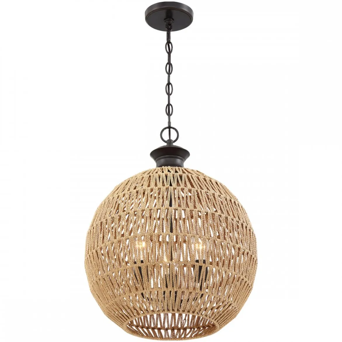 Elstead Lighting Casablanca Pendelleuchte 3-flammig Bronze Natur