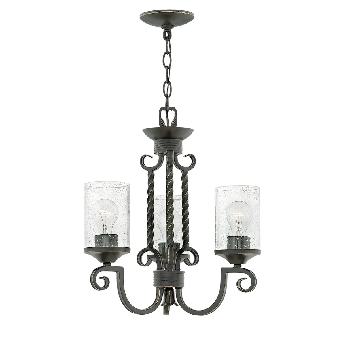 Elstead Lighting Casa Kronleuchter 3-Light Schwarz Klarglas E27