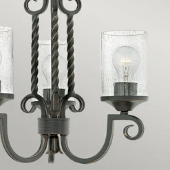 Elstead Lighting Casa Kronleuchter 3-Light Schwarz Klarglas E27