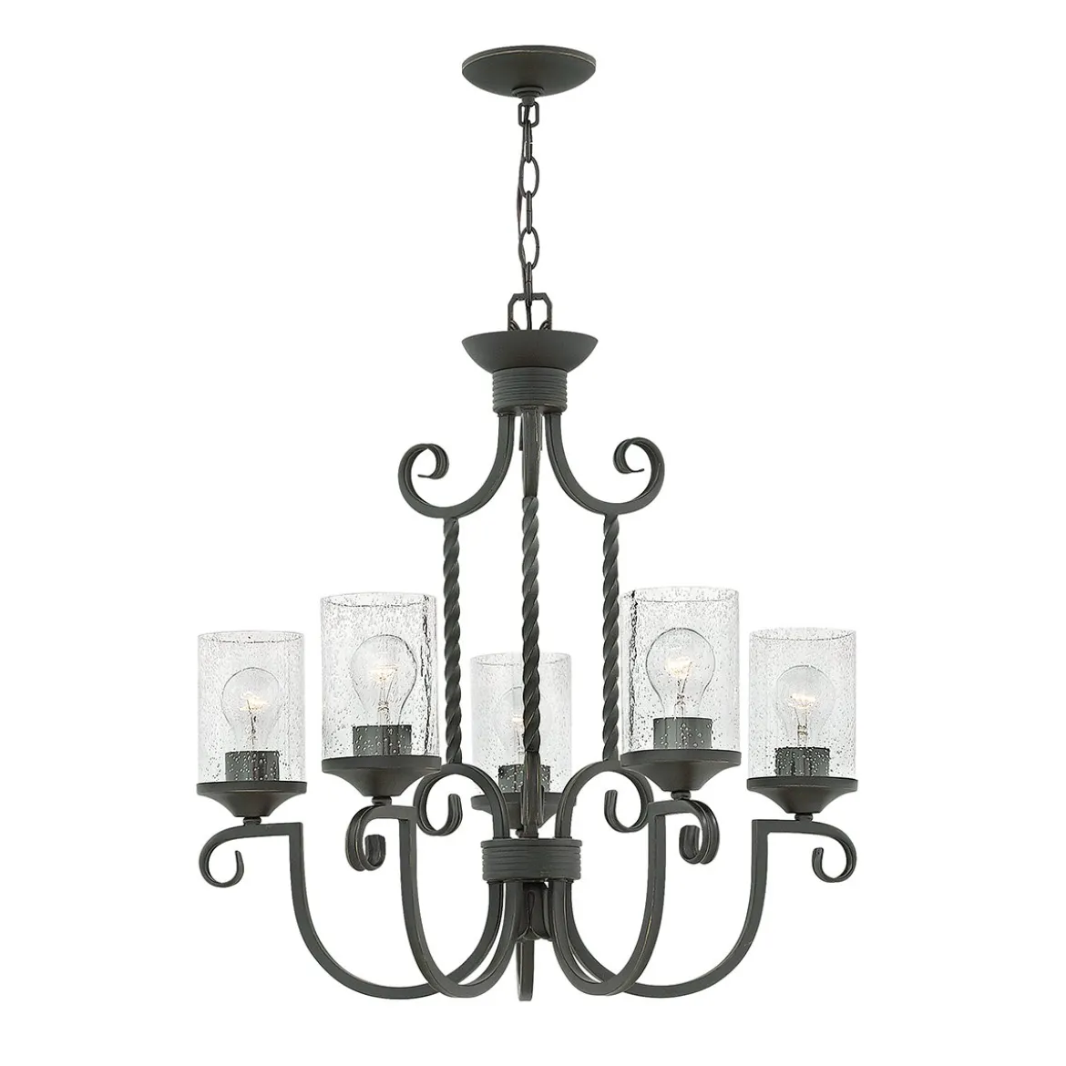 Elstead Lighting Casa Kronleuchter 5-Light Schwarz Klarglas E27