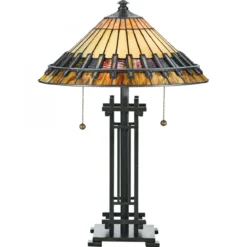 Elstead Lighting Chastain Tischleuchte 2-Light Tiffany-Stil Bronze E27