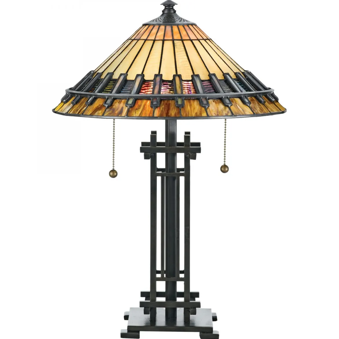 Elstead Lighting Chastain Tischleuchte 2-Light Tiffany-Stil Bronze E27