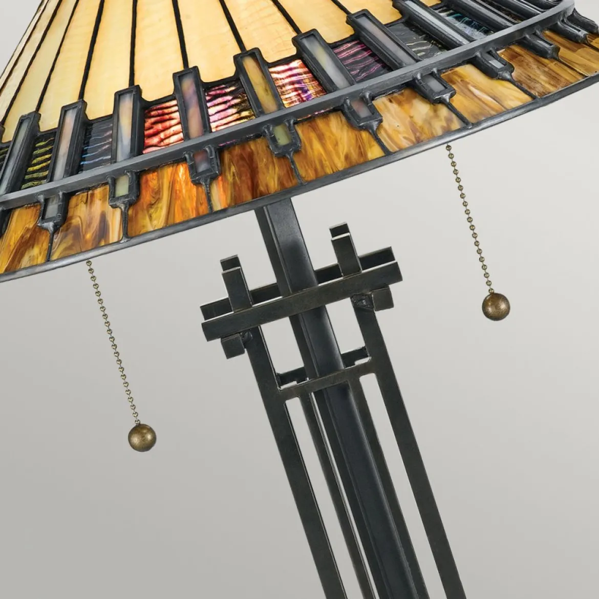 Elstead Lighting Chastain Tischleuchte 2-Light Tiffany-Stil Bronze E27