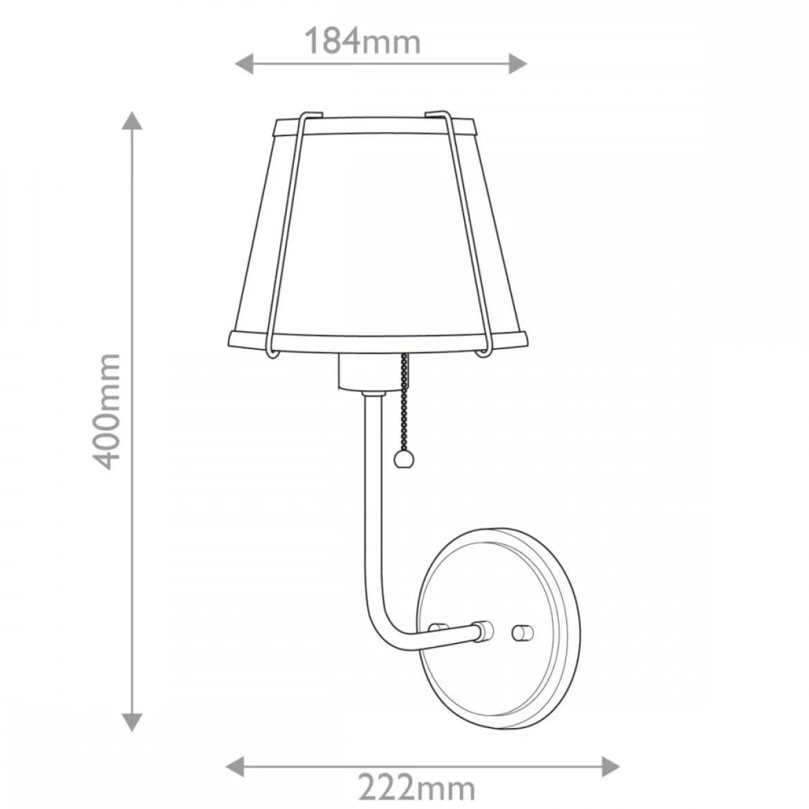 Elstead Lighting Clarke Wandleuchte mit Zugschalter Messing Metallschirm schwarz