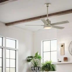 Elstead Lighting Colerne Deckenventilator LED nickel gebürstet