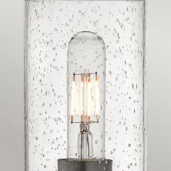 Elstead Lighting Collier 1-Light Wandleuchte Schwarzoxid Saatglas E27