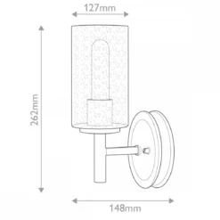 Elstead Lighting Collier 1-Light Wandleuchte Schwarzoxid Saatglas E27