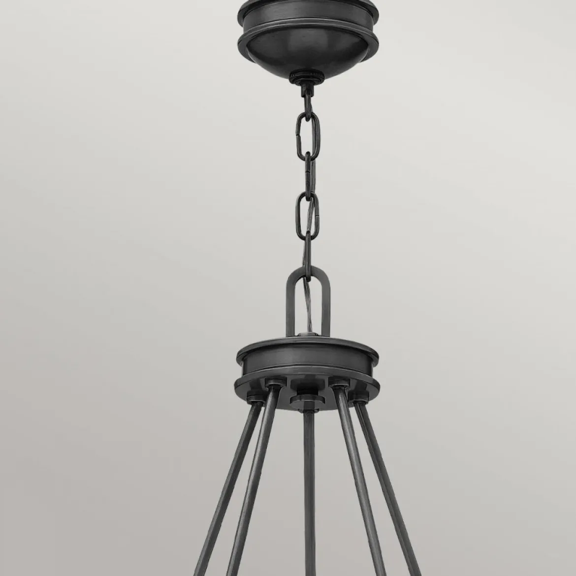 Elstead Lighting Collier 5-Light Kronleuchter 5-flammig Schwarzoxig Saatglas