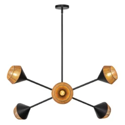 Elstead Lighting Daphne Kronleuchter 6-flammig Mattschwarz Natur