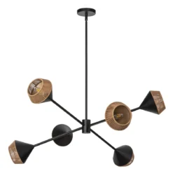 Elstead Lighting Daphne Kronleuchter 6-flammig Mattschwarz Natur