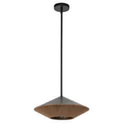 Elstead Lighting Daphne Pendelleuchte 1-flammig Mattschwarz Natur