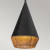 Elstead Lighting Daphne Pendelleuchte klein 1-flammig Mattschwarz Natur