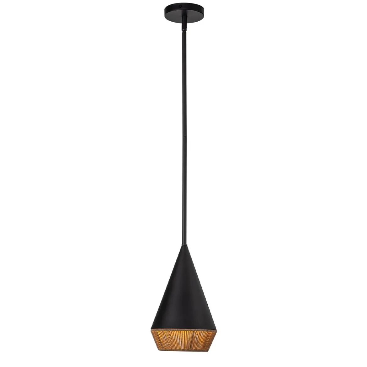 Elstead Lighting Daphne Pendelleuchte klein 1-flammig Mattschwarz Natur