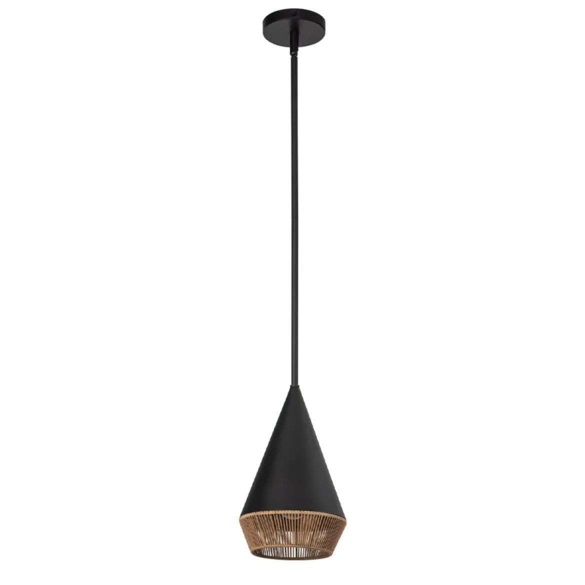 Elstead Lighting Daphne Pendelleuchte klein 1-flammig Mattschwarz Natur