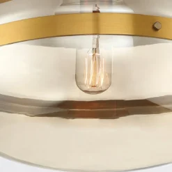 Elstead Lighting Deckenleuchte Nottingham 35cm Antikmessing Bernstein