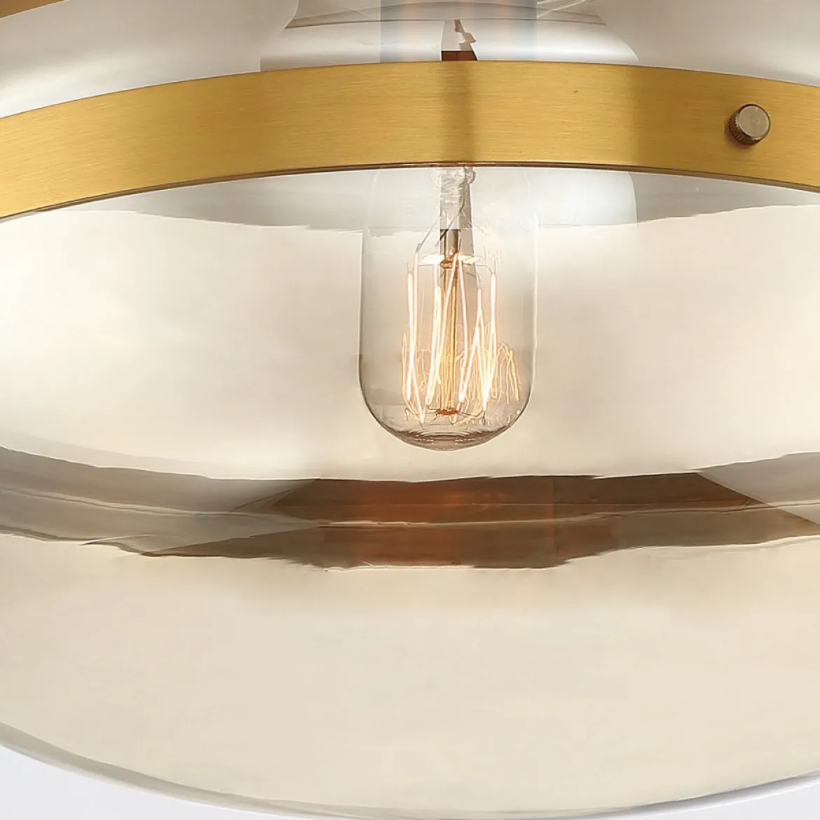 Elstead Lighting Deckenleuchte Nottingham 35cm Antikmessing Bernstein