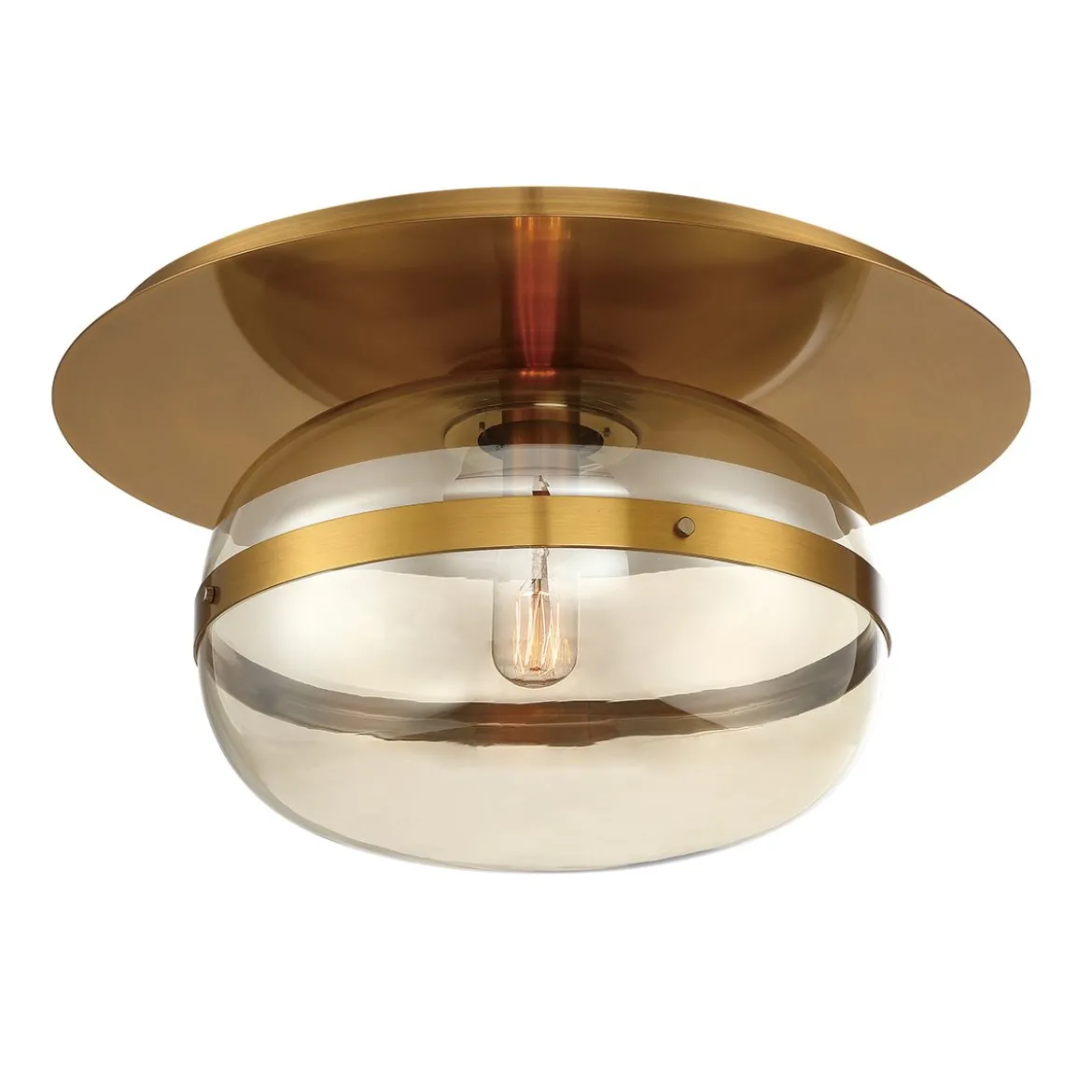 Elstead Lighting Deckenleuchte Nottingham 35cm Antikmessing Bernstein