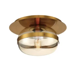 Elstead Lighting Deckenleuchte Nottingham 25cm Antikmessing Bernstein