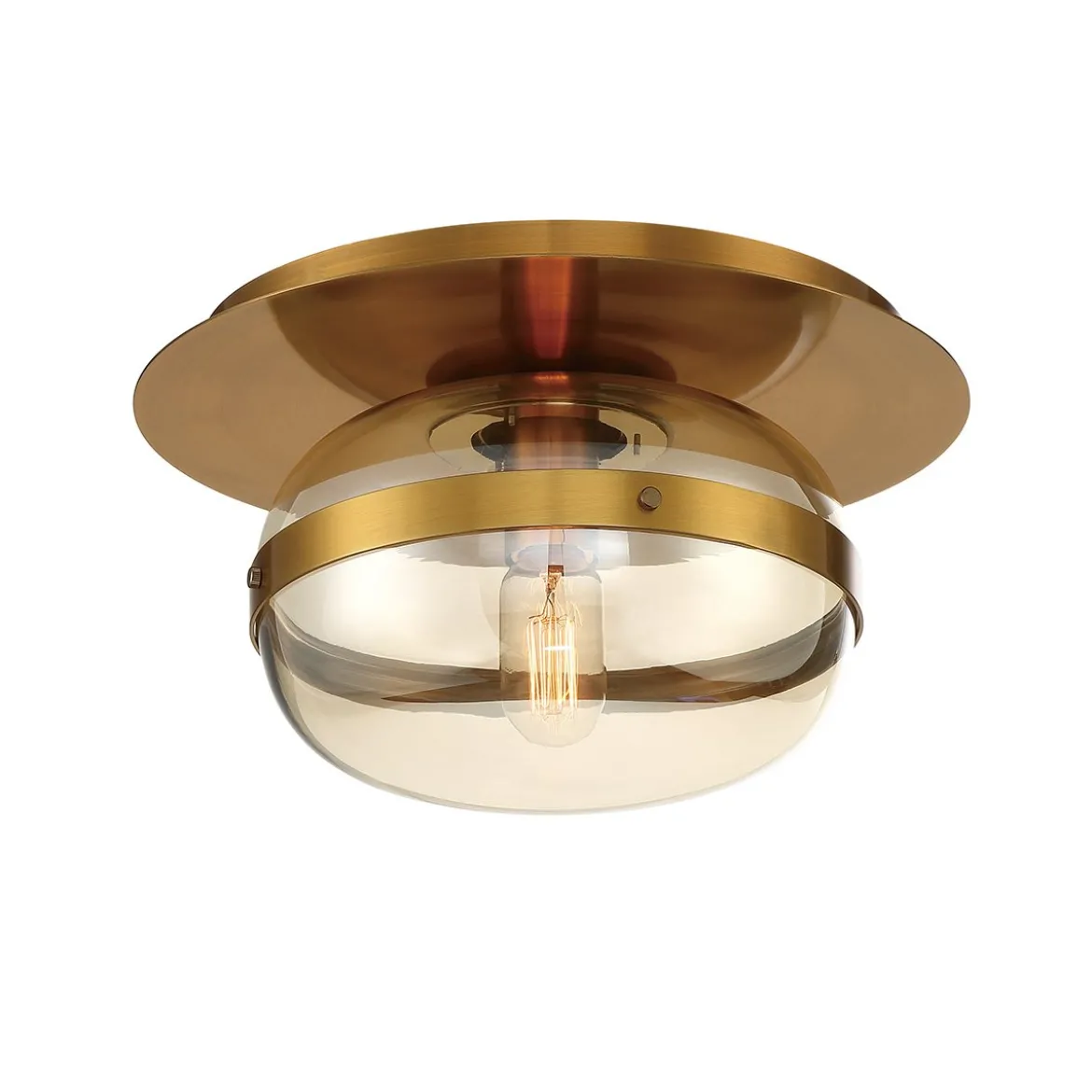 Elstead Lighting Deckenleuchte Nottingham 25cm Antikmessing Bernstein