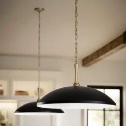 Elstead Lighting Delarosa Pendelleuchte 1-flammig Schwarz Champagnerbronze
