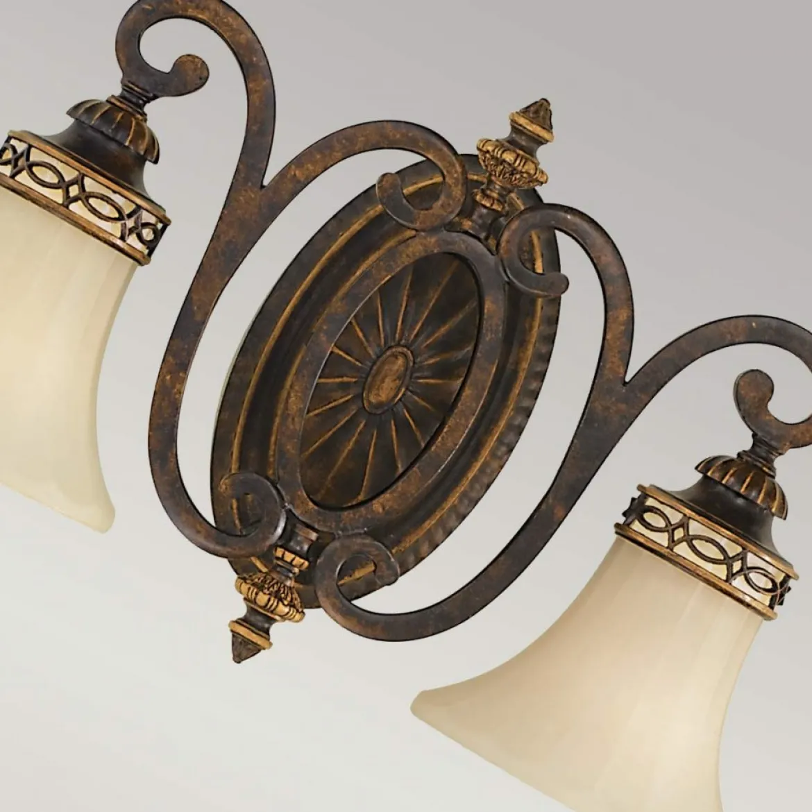 Elstead Lighting Drawing Room Wandleuchte 2-Light E27 Wallnuss Braun