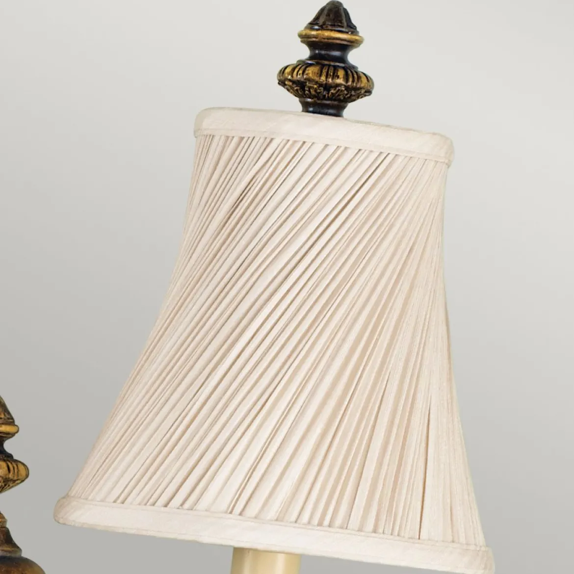 Elstead Lighting Drawing Room Wandleuchte 2-Light Wallnuss Braun Stoffschirm E27