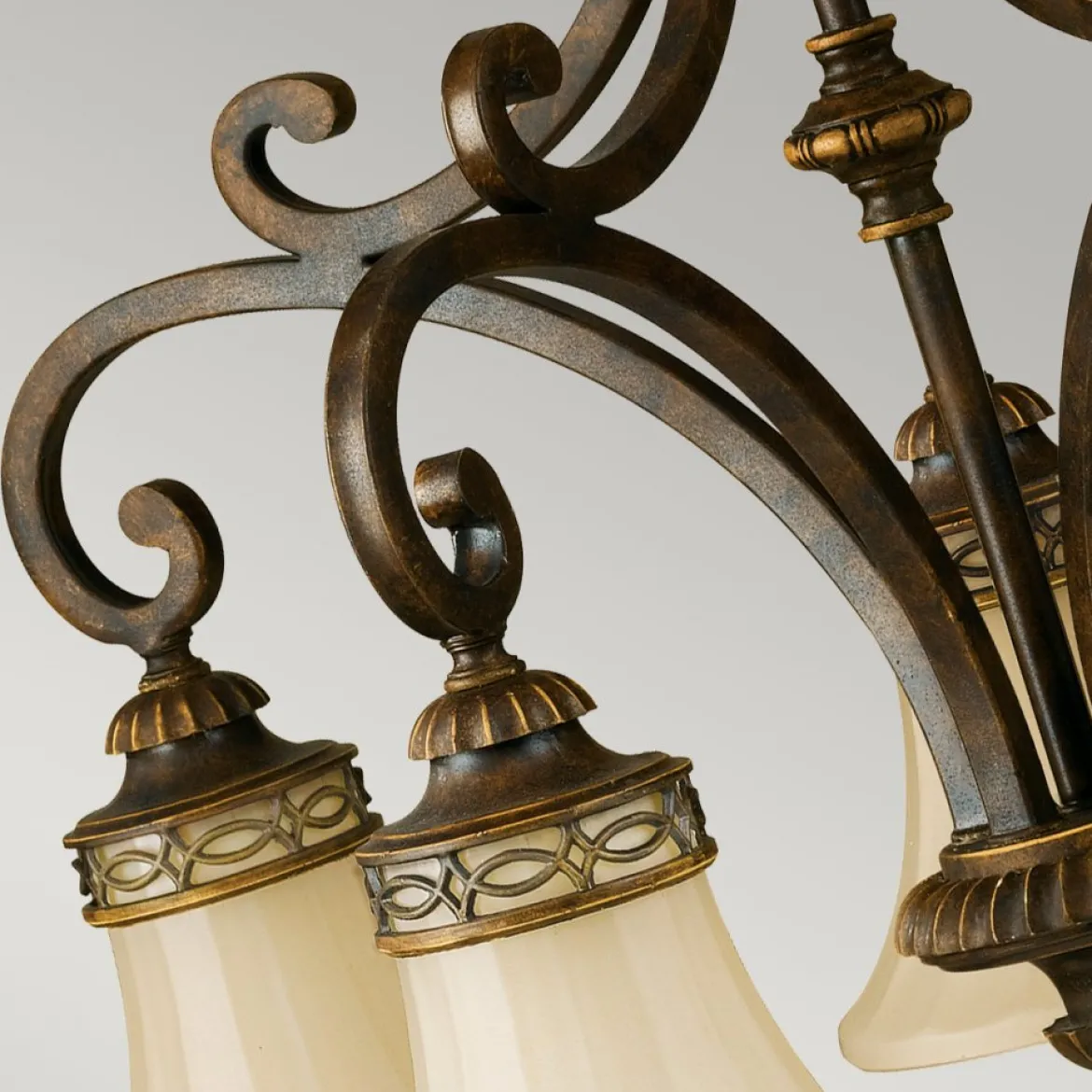 Elstead Lighting Drawing Room Kronleuchter 5-Light Wallnuss Braun E27
