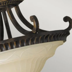 Elstead Lighting Drawing Room Deckenleuchte 2-Light Wallnuss Braun 44cm E27