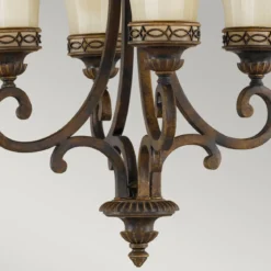 Elstead Lighting Drawing Room Kronleuchter 4-Light Wallnuss Braun E27