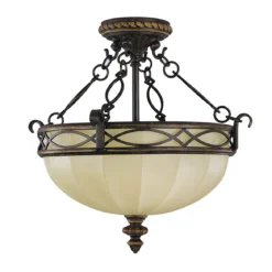 Elstead Lighting Drawing Room Deckenleuchte 2-Light Wallnuss Braun 39cm E27
