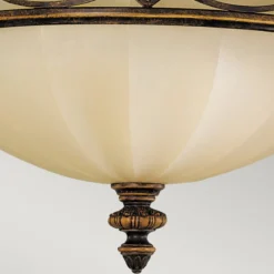 Elstead Lighting Drawing Room Deckenleuchte 3-Light Wallnuss Braun 36cm E27