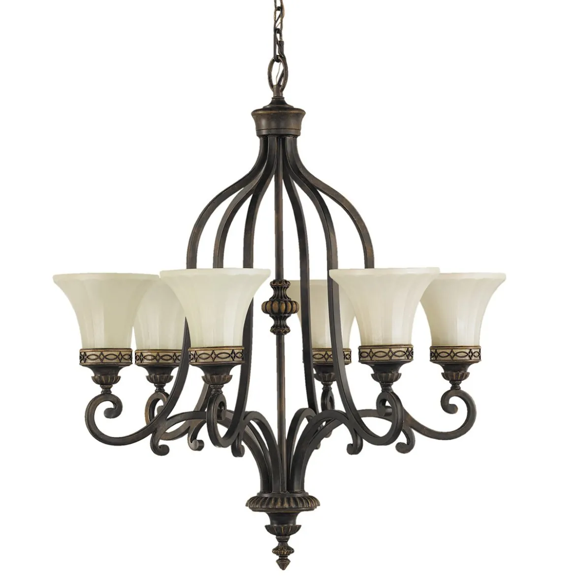 Elstead Lighting Drawing Room Kronleuchter 6-Light Wallnuss Braun E27