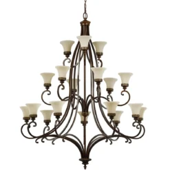 Elstead Lighting Drawing Room Kronleuchter 18-Light E27 Wallnuss Braun
