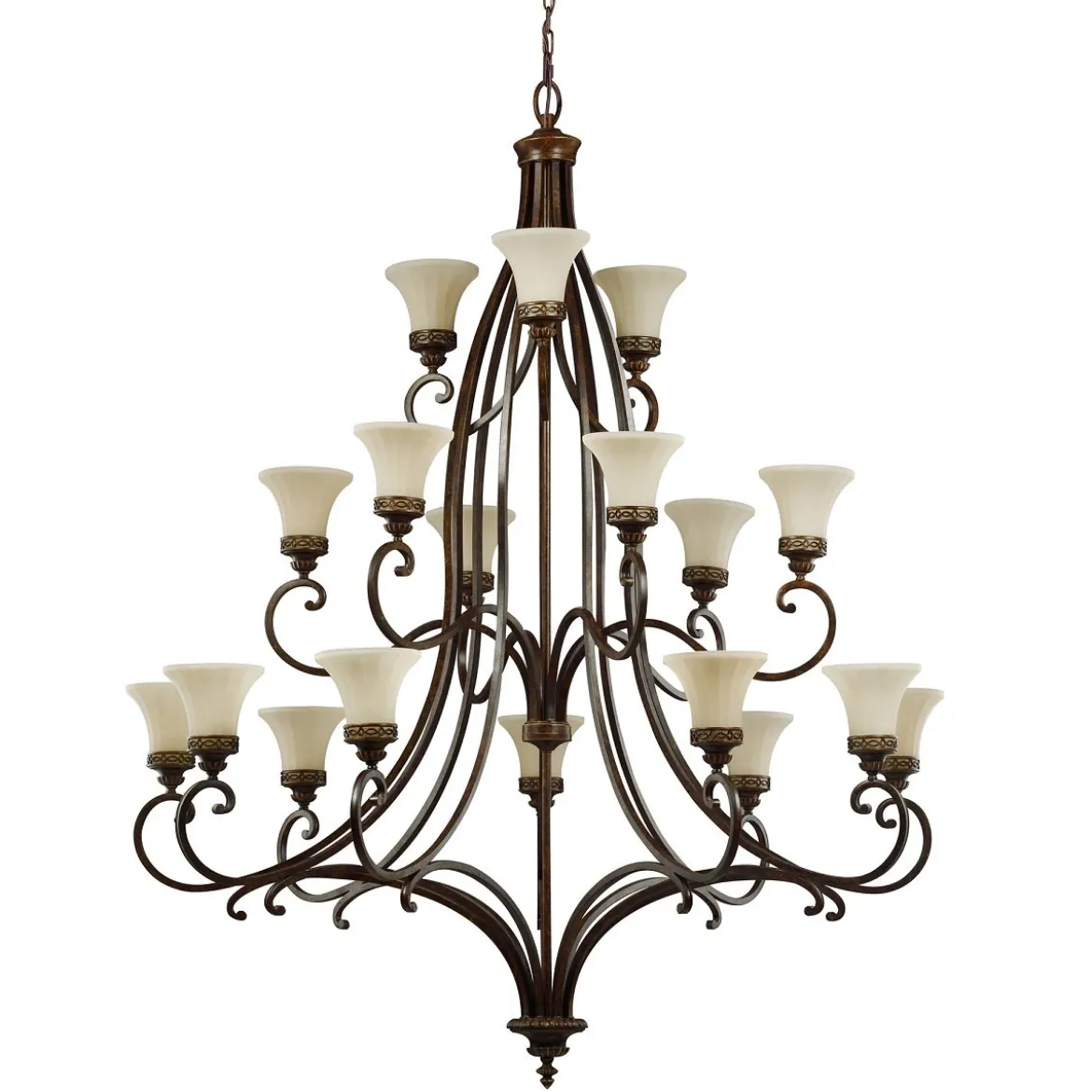 Elstead Lighting Drawing Room Kronleuchter 18-Light E27 Wallnuss Braun