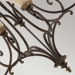 Elstead Lighting Drawing Room Kronleuchter 9-Light Wallnuss Braun E27