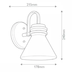 Elstead Lighting Farum Wandleuchte 1-flammig Schwarz mit Champagnerbronze