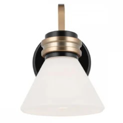 Elstead Lighting Farum Wandleuchte 1-flammig Schwarz mit Champagnerbronze