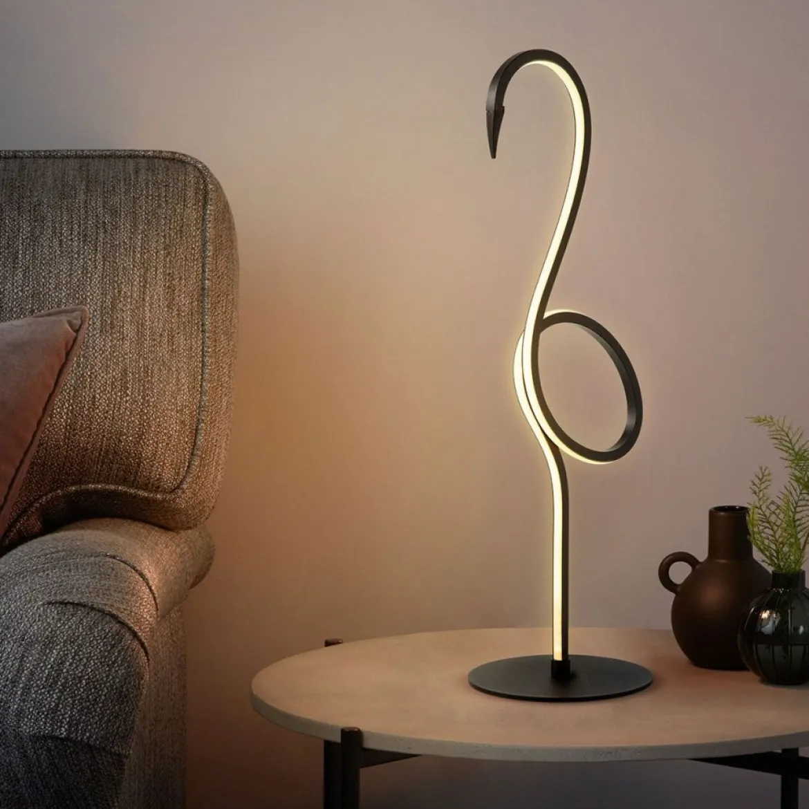 Elstead Lighting Flamingo LED Tischleuchte schwarz 3000K