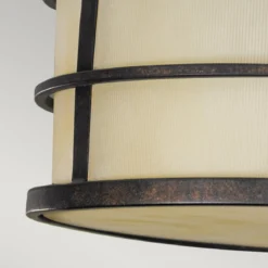 Elstead Lighting Fusion Deckenleuchte 3-Light Semi-Flush Bronze Amber 35cm E27