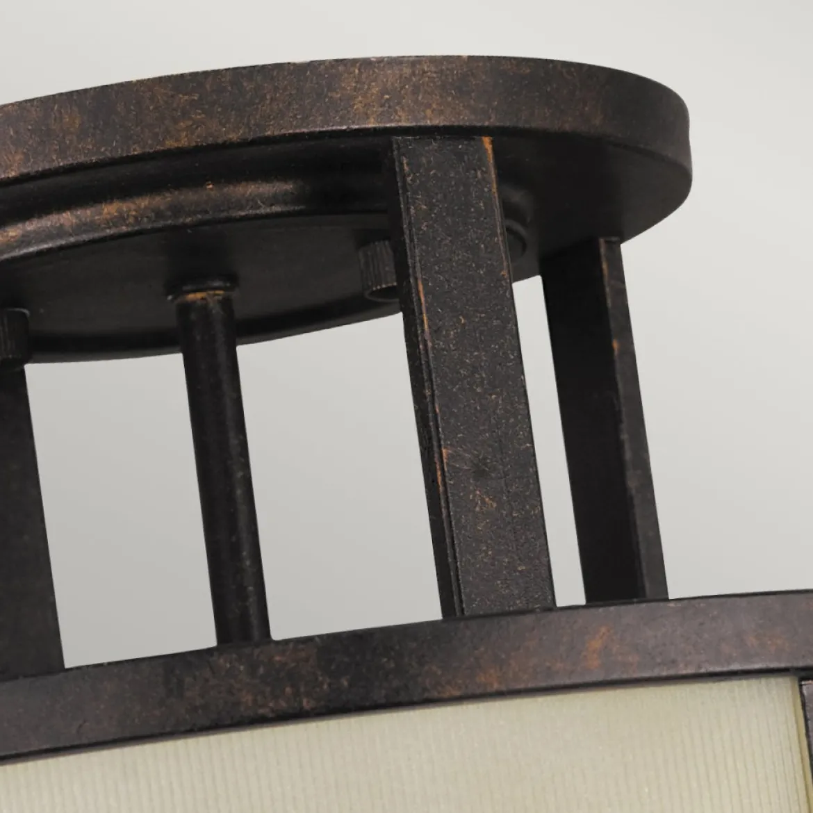 Elstead Lighting Fusion Deckenleuchte 3-Light Semi-Flush Bronze Amber 35cm E27