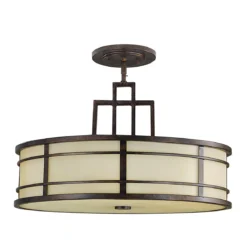 Elstead Lighting Fusion Pendelleuchte 3-Light Bronze Amber E27