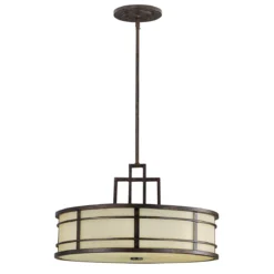 Elstead Lighting Fusion Pendelleuchte 3-Light Bronze Amber E27