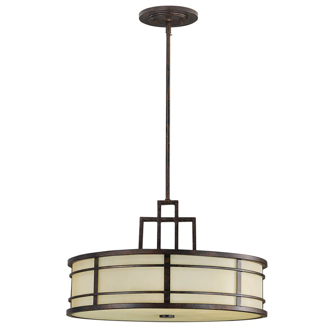 Elstead Lighting Fusion Pendelleuchte 3-Light Bronze Amber E27