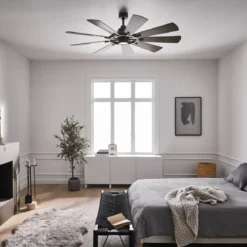 Elstead Lighting Gentry Deckenventilator LED Zink Holz