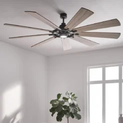 Elstead Lighting Gentry XL Deckenventilator LED Zink Holz