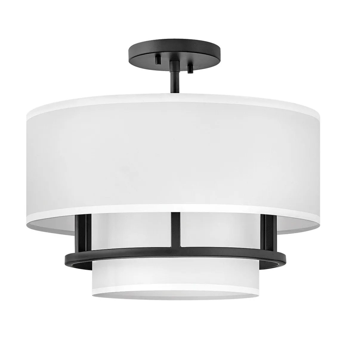 Elstead Lighting Graham Deckenleuchte Duo Mount Medium 3-Light Schwarz Altweiß E14